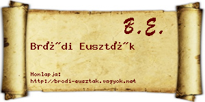 Bródi Euszták névjegykártya